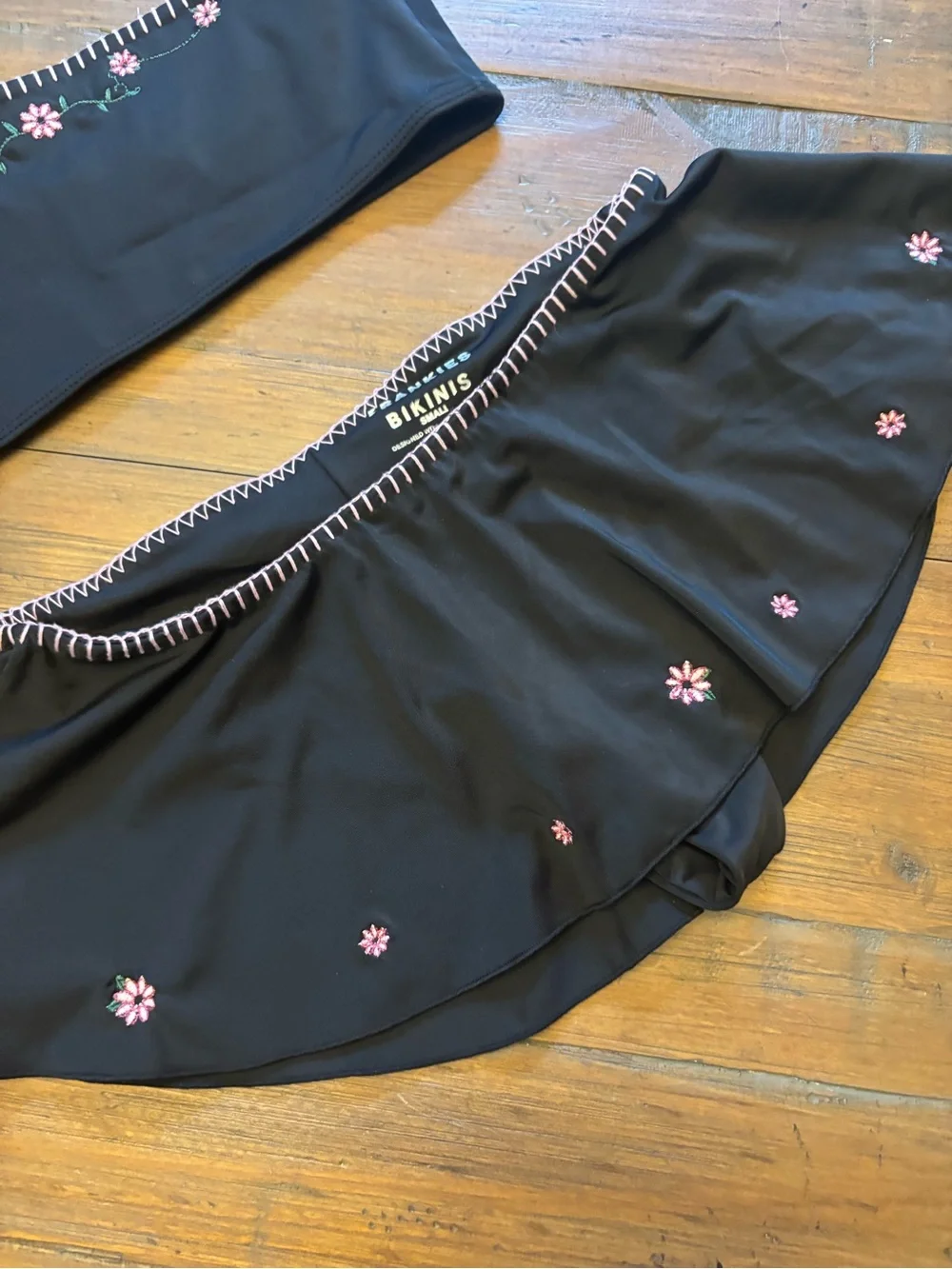 Frankie’s bikini sea fairy black embroidered bikini set